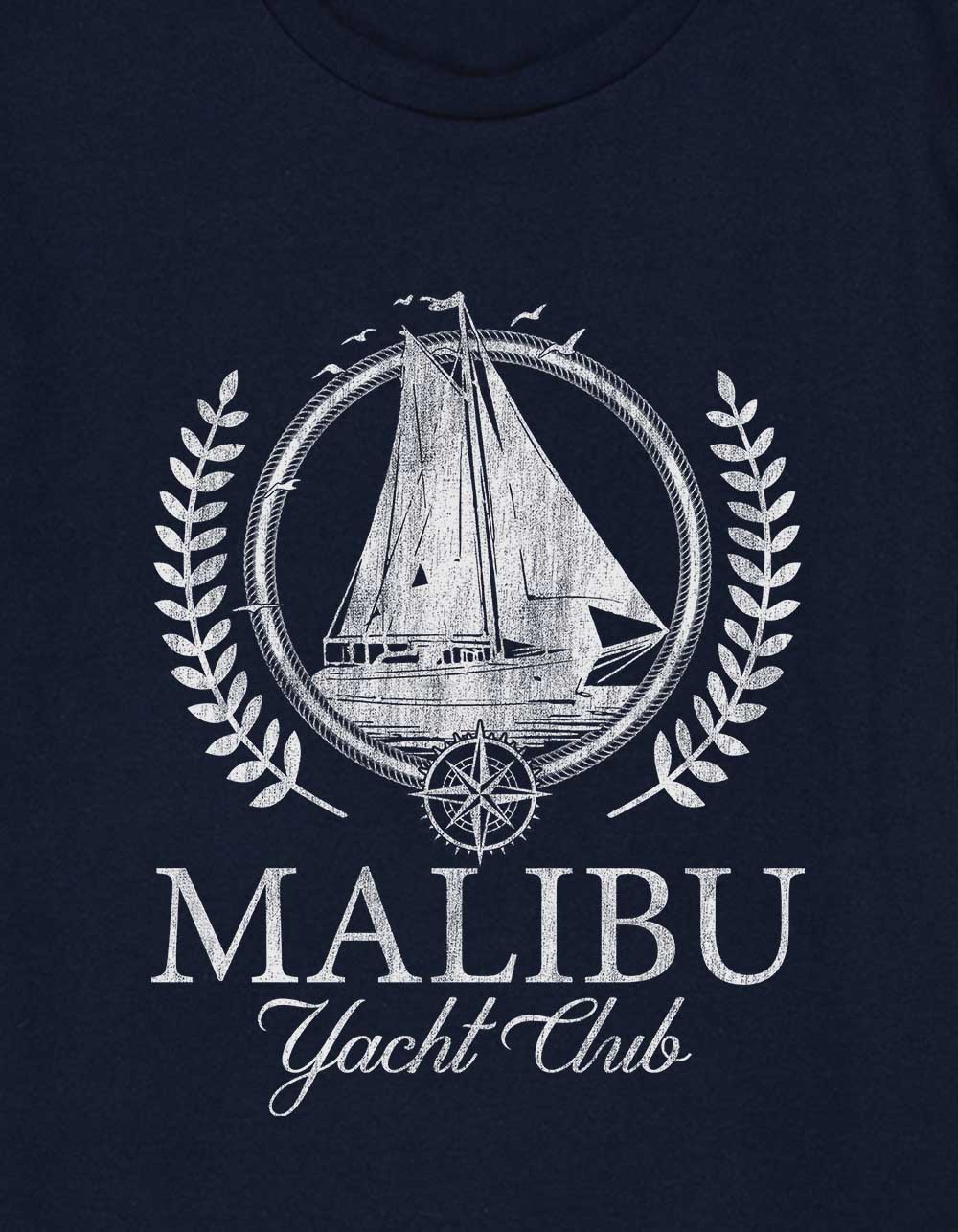 MALIBU Yacht Club Unisex Kids Tee - NAVY