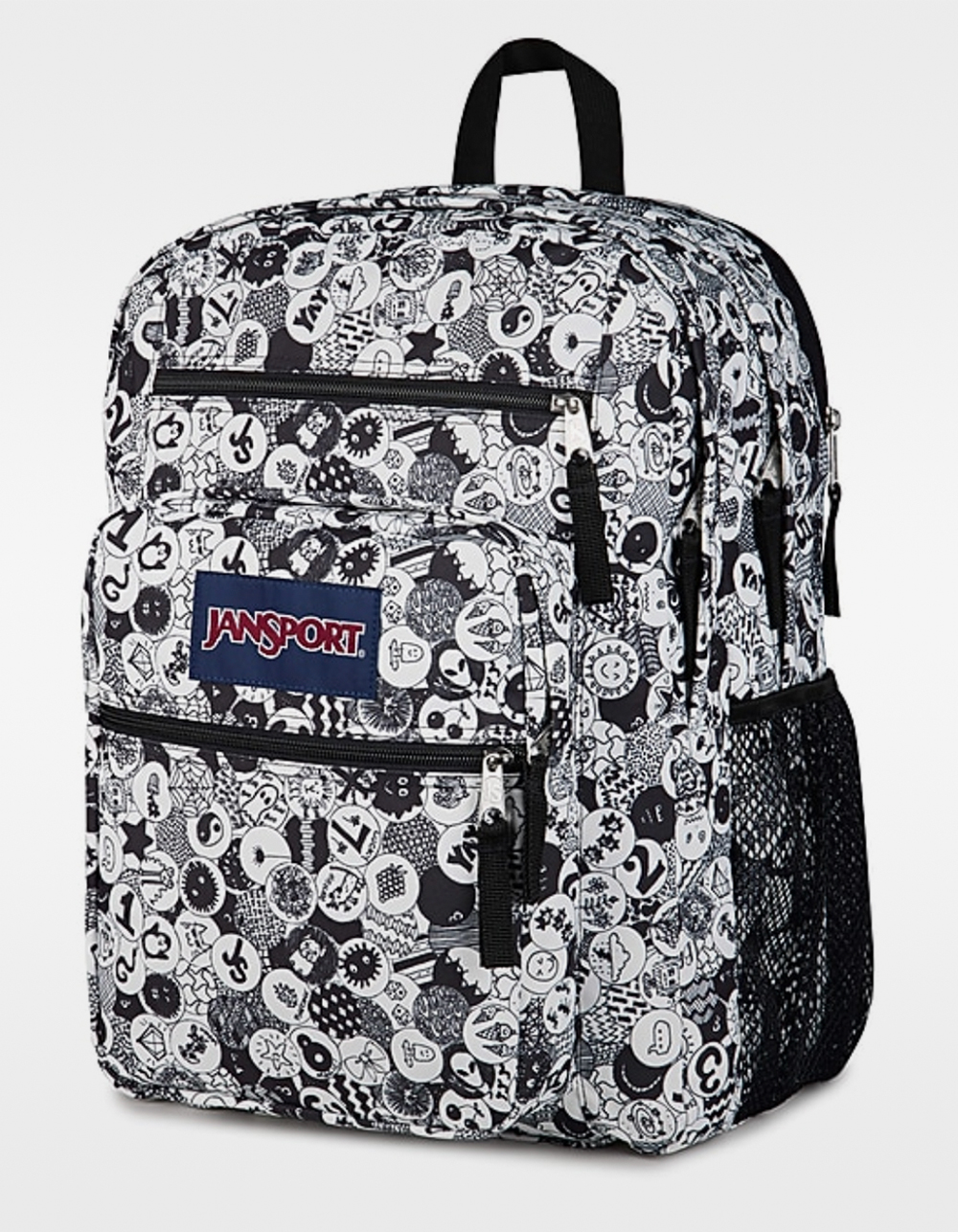 JANSPORT Big Student Backpack - BLACK/WHITE/GREY