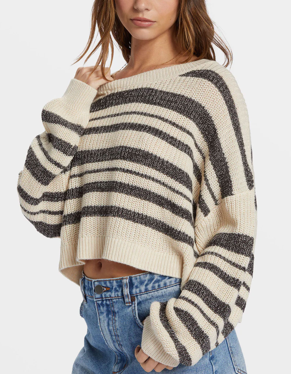 BILLABONG Hang Tight Striped Womens Sweater - Cream Combo