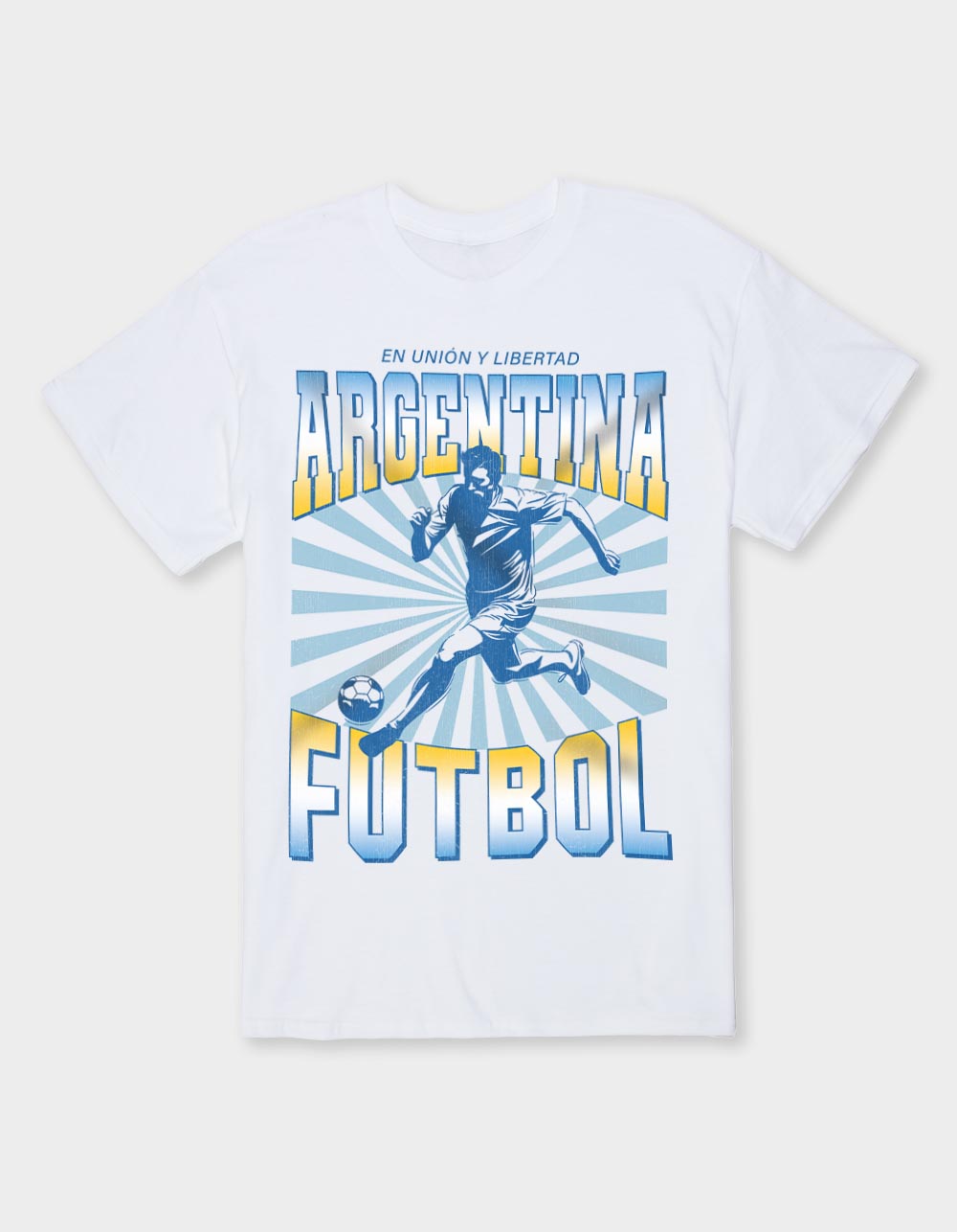 ARGENTINA Futbol Burst Unisex Tee - WHITE