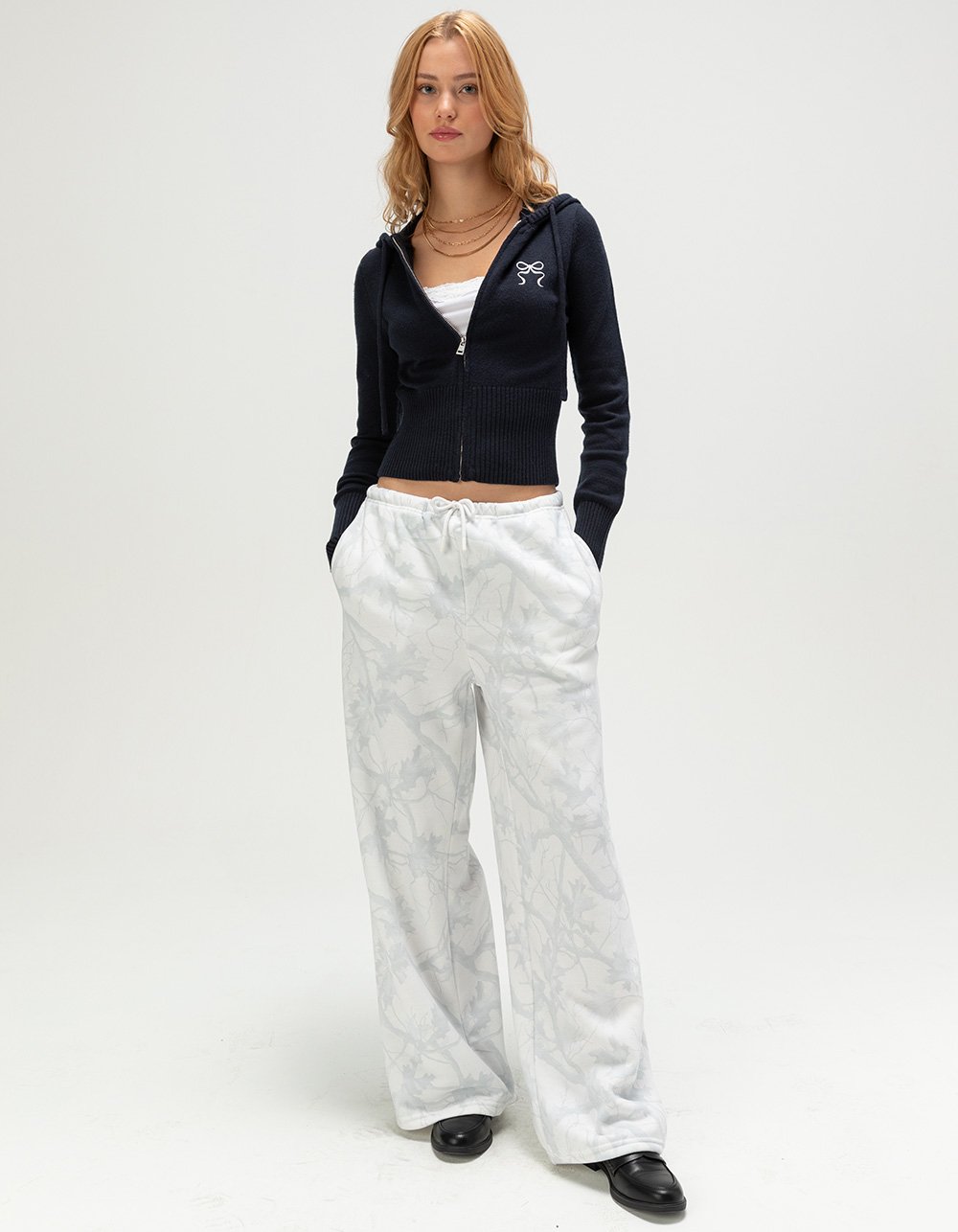 RSQ Womens Number Zip-Up Sweater - NAVY