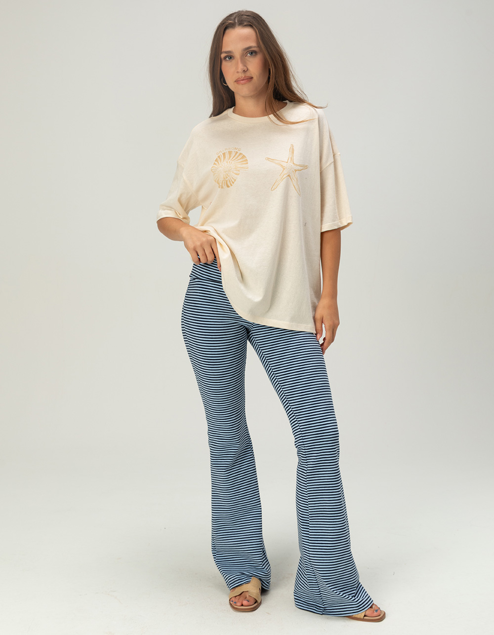 BILLABONG Front Womens Boyfriend Tee - WHITE COMBO