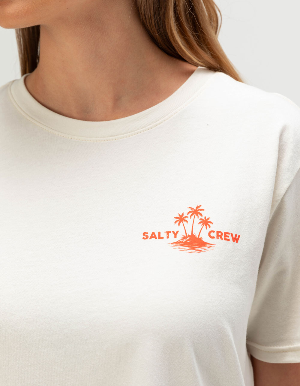 SALTY CREW Islands Womens Boyfriend Tee - BONE