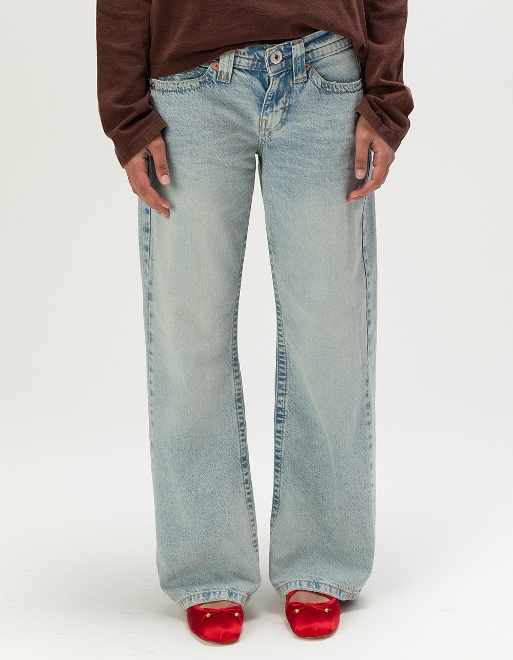 BDG Urban Outfitters Kayla Womens Low Rise Jeans - BLEACH