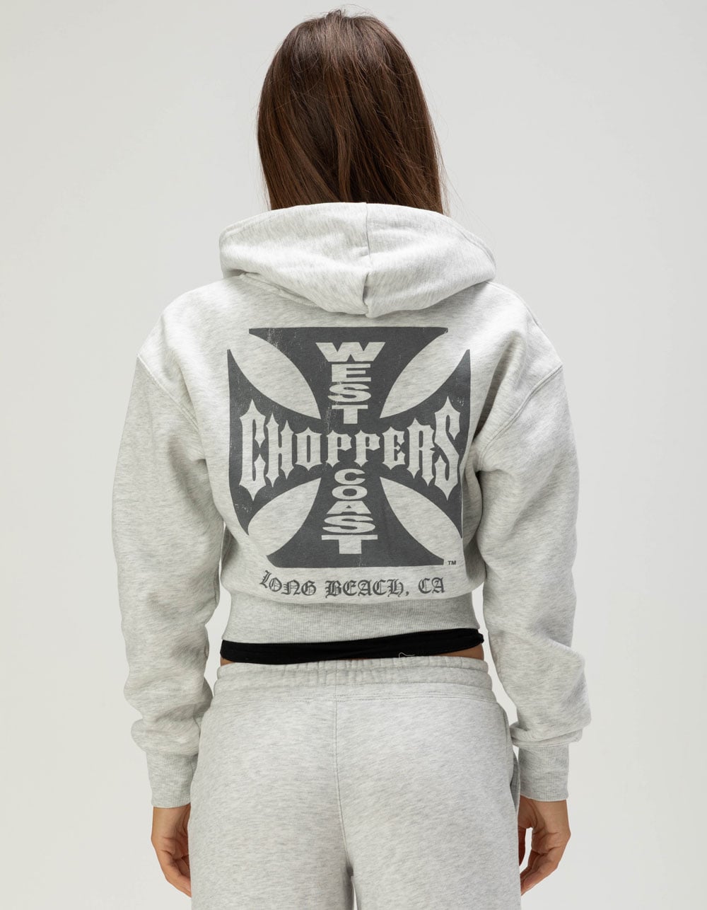WEST COAST CHOPPERS Core Logo Womens Zip-Up Hoodie - HEATHER GRAY