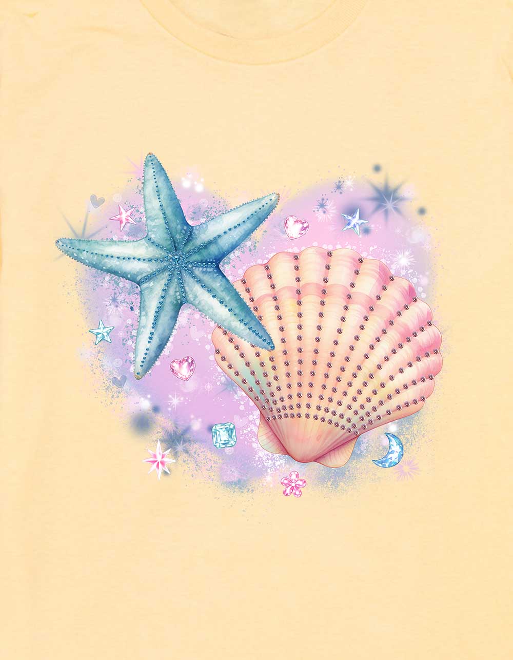SHELL Ocean Love Girls Tee - LT YELLOW