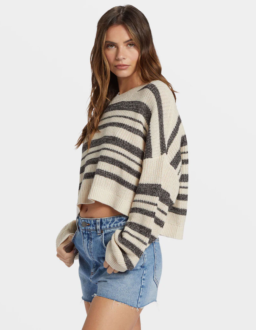 BILLABONG Hang Tight Striped Womens Sweater - Cream Combo