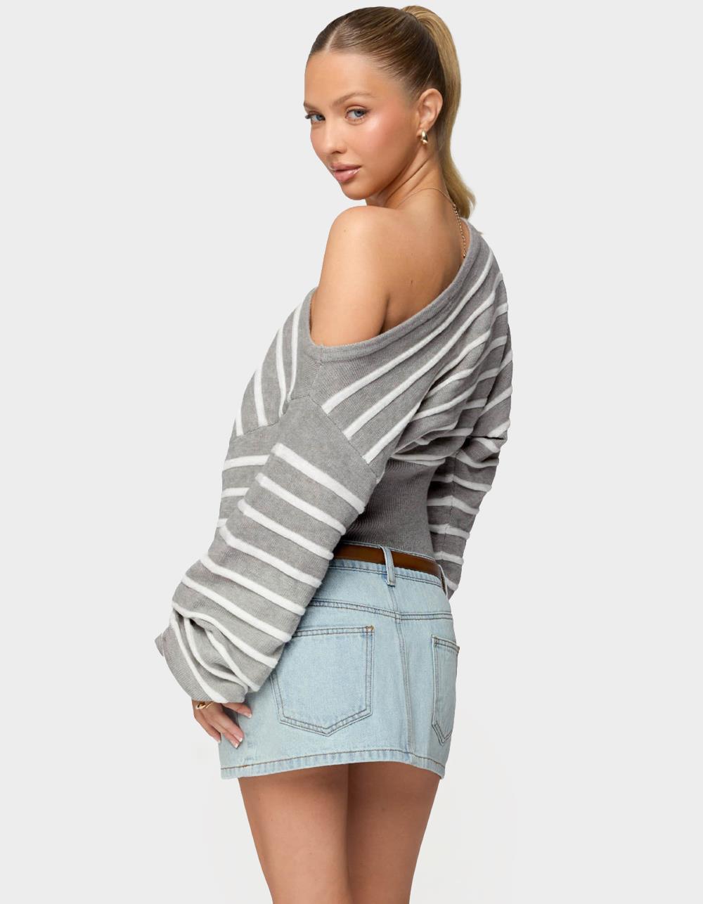 EDIKTED Mika Off Shoulder Oversized Sweater