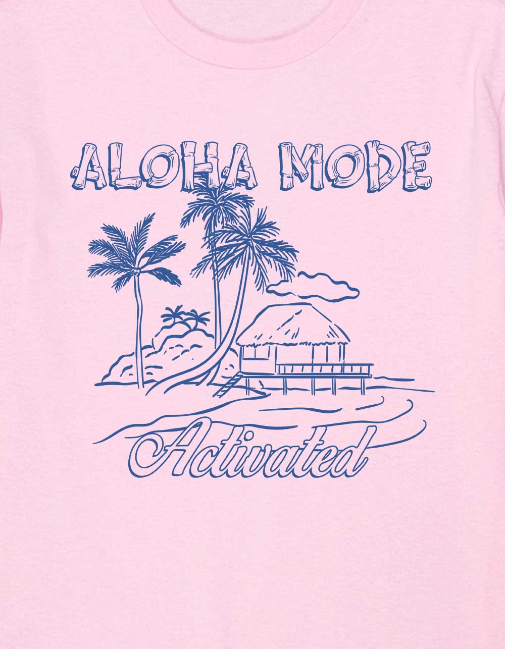 ALOHA Mode Activated Unisex Kids Tee - LIGHT PINK