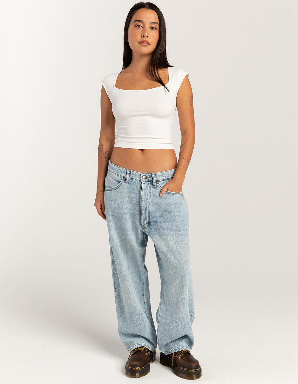 LEE Loose Crop Button-Fly Womens Jeans