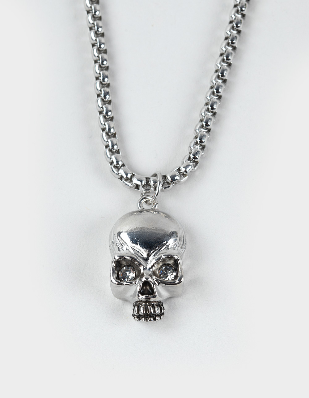 RSQ Skull Pendant Necklace - SILVER
