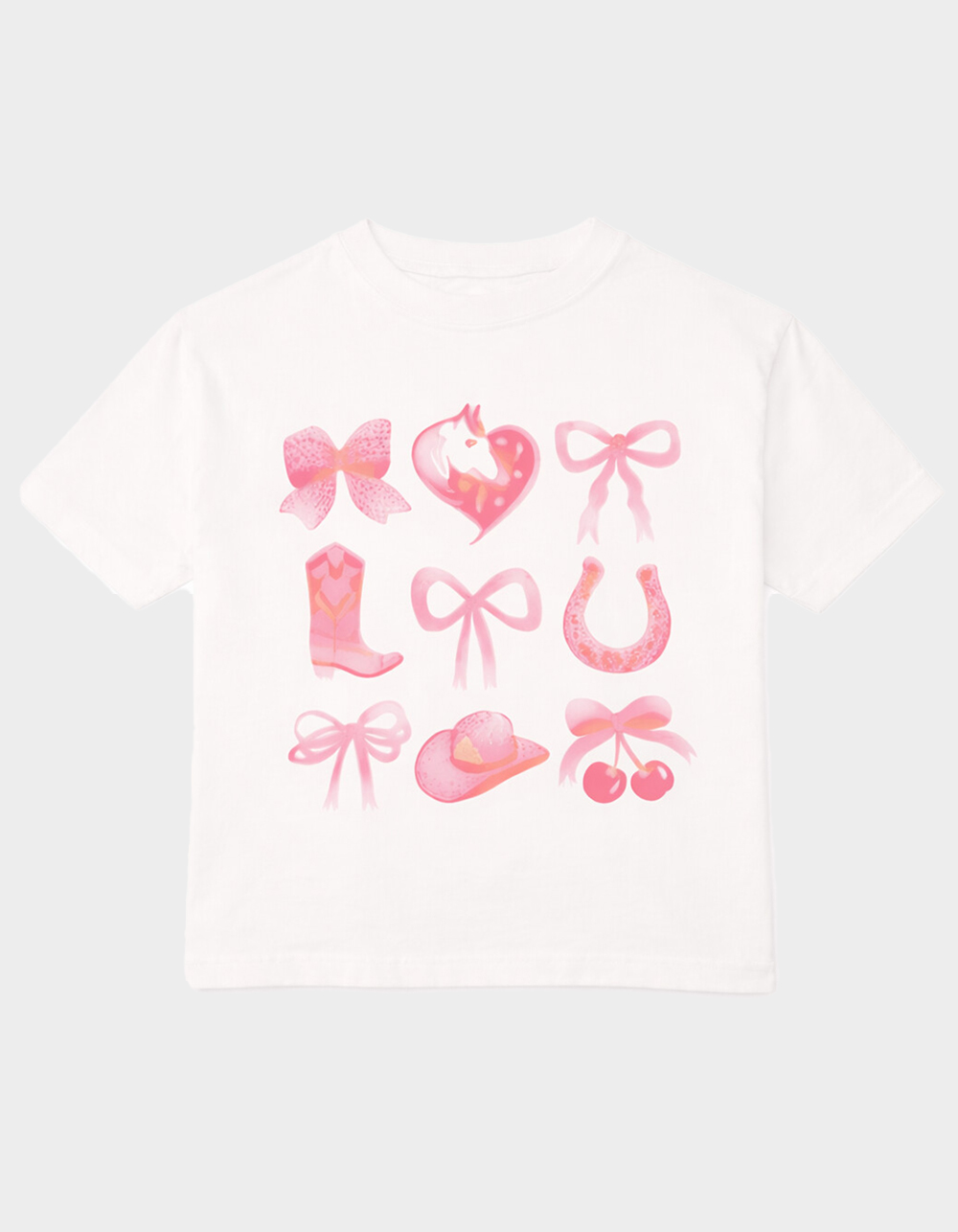 PRINCE PETER Western Bows Girls Tee - WHILE/MULTI