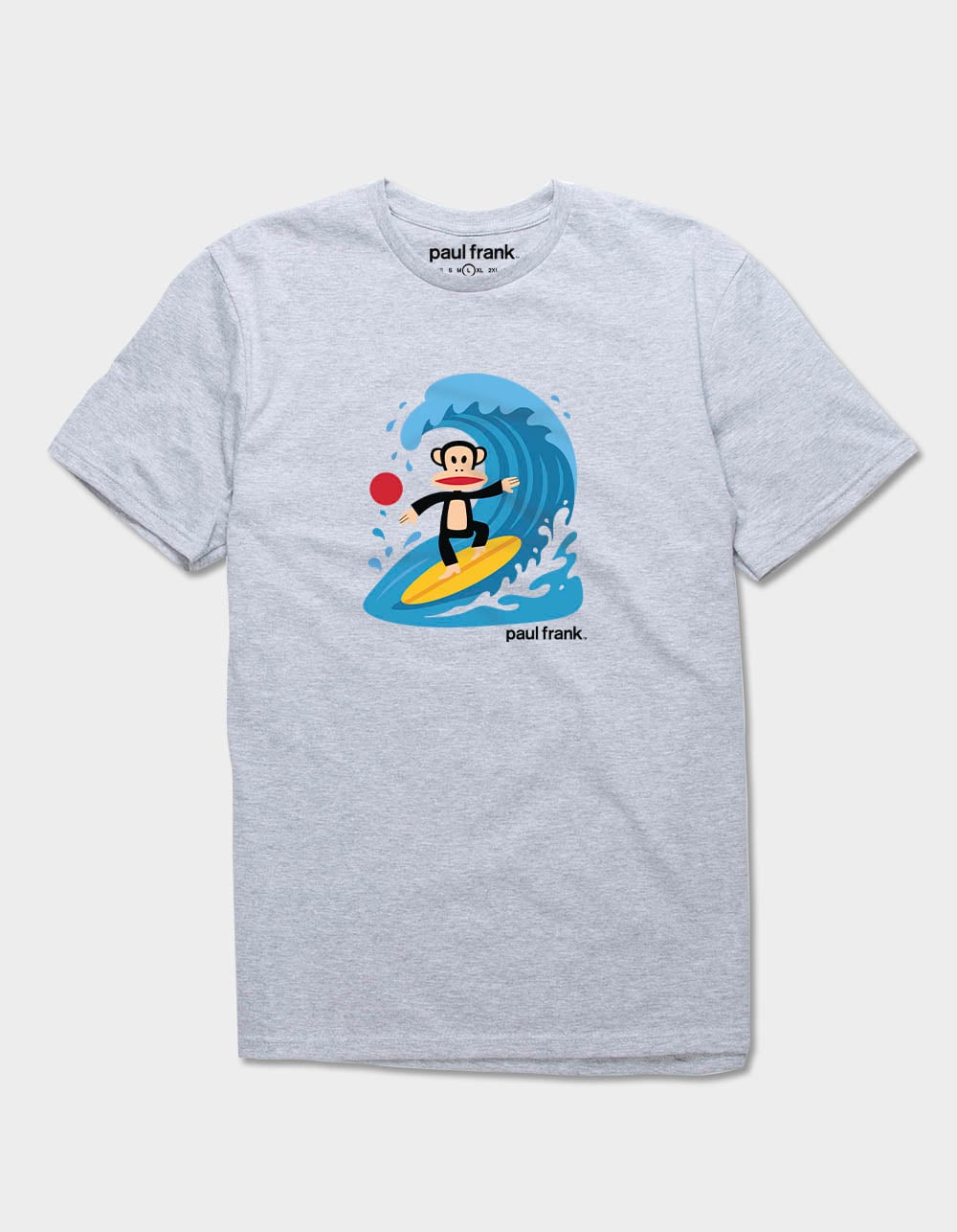 PAUL FRANK Surf Wave Unisex Tee - HEATHER GRAY