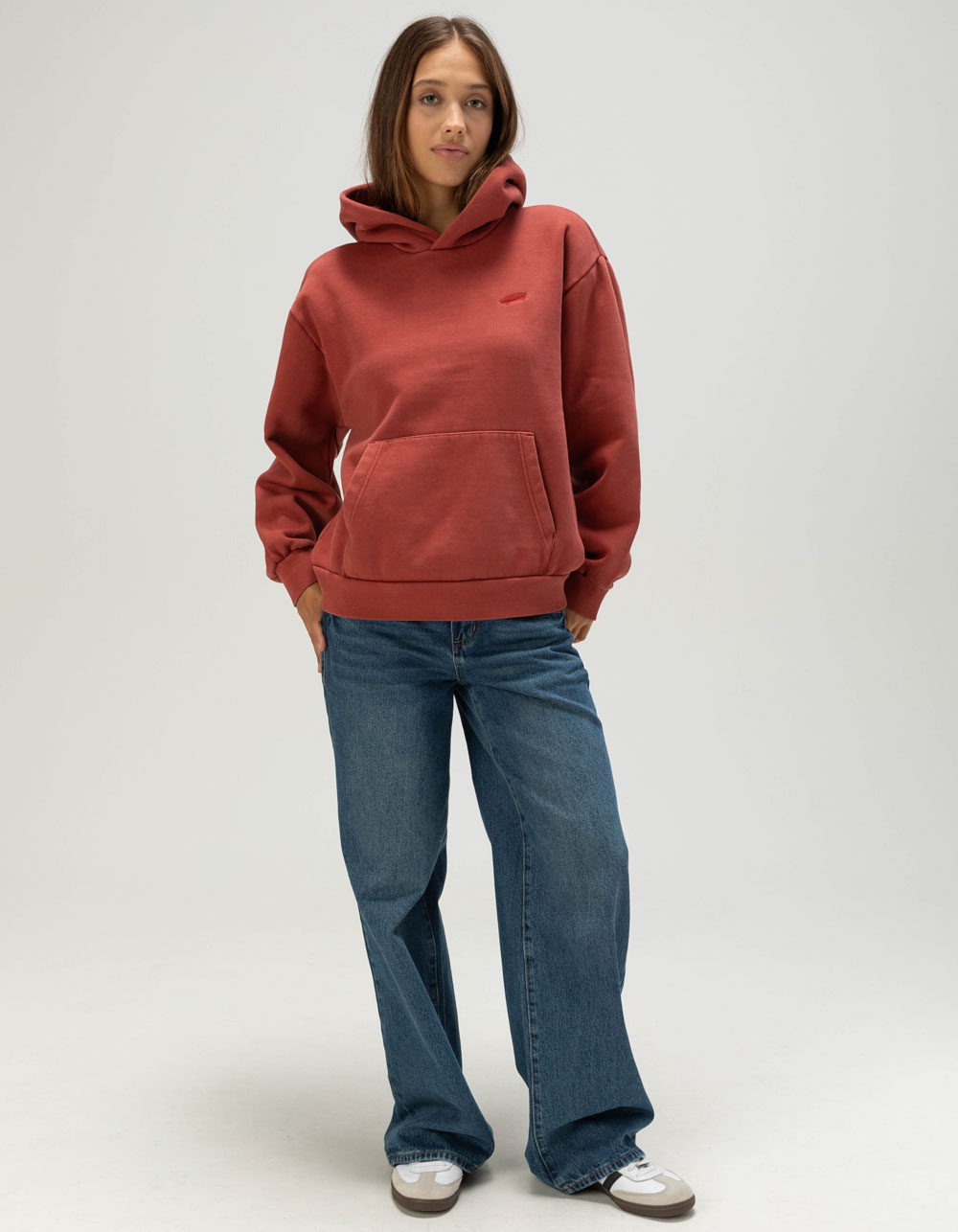 VANS Salton Womens Washed Hoodie - BRICK