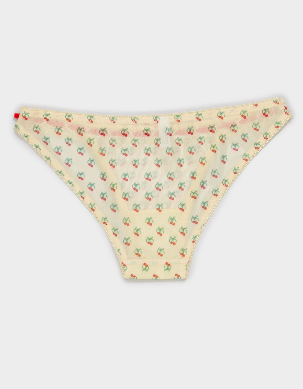 FULL TILT Ribbon Lace Trim Cheeky Panties - RED COMBO