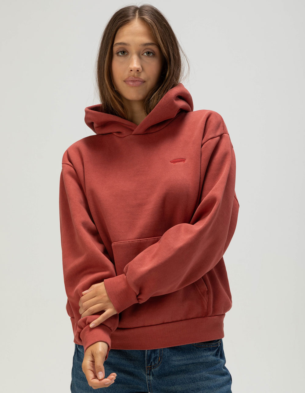 VANS Salton Womens Washed Hoodie - BRICK