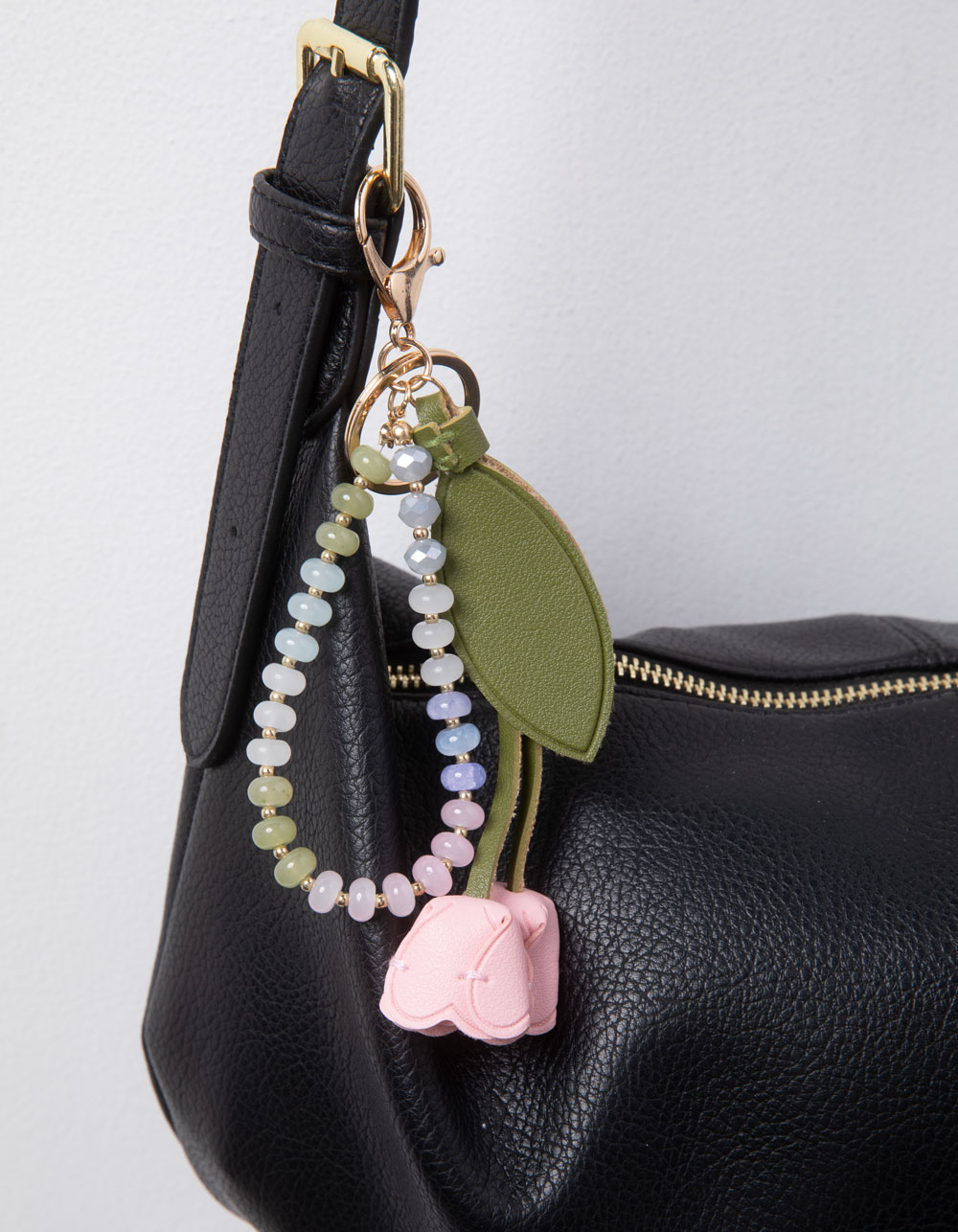 FULL TILT Bead Tulips Bag Charm - PINK COMBO