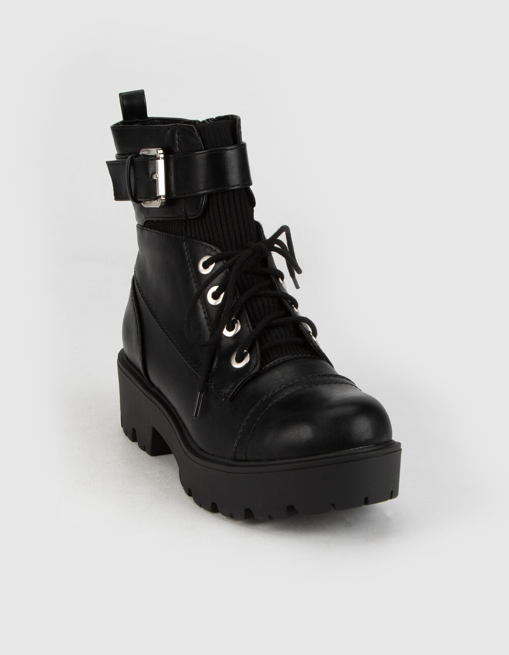 SODA Lug Buckle Womens Combat Boots - BLACK | Tillys
