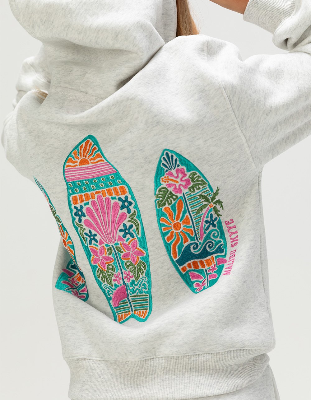 MALIBU SKYYE Sunny Surf Girls Hoodie - HEATHER GRAY