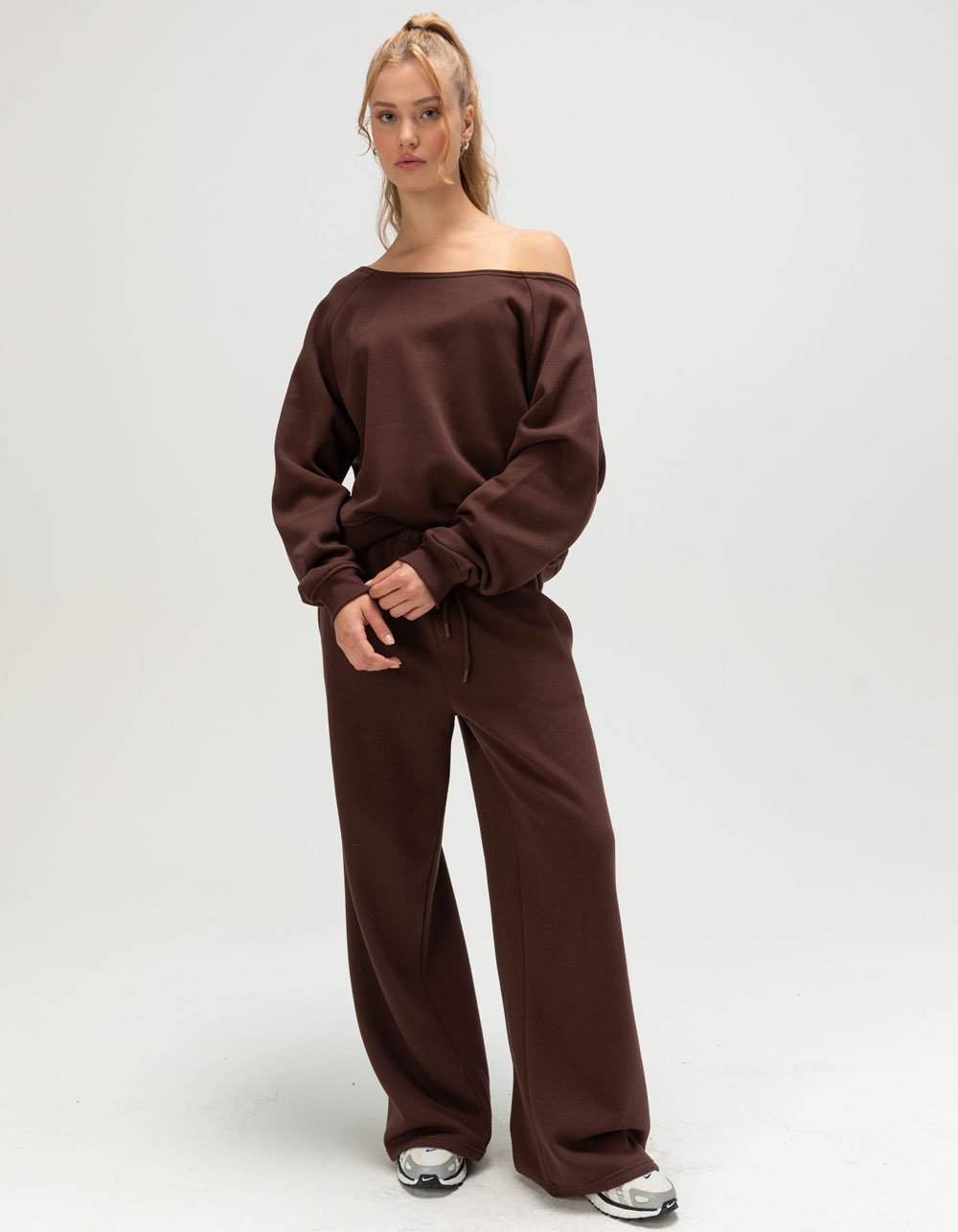 TILLYS Off The Shoulder Womens Sweatshirt