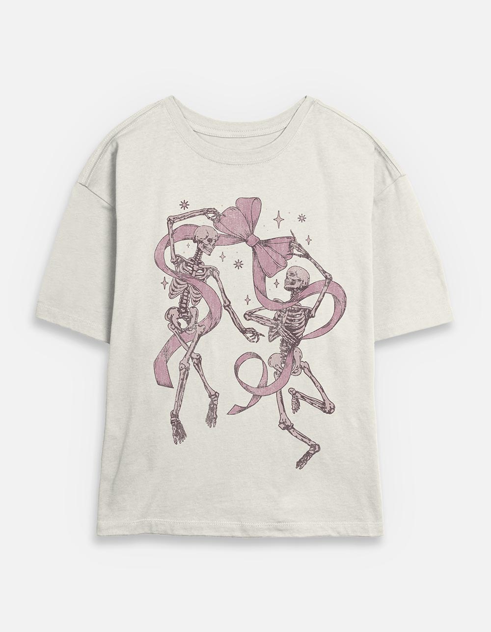 SKELETON Bow Dance Unisex Tee - CREAM