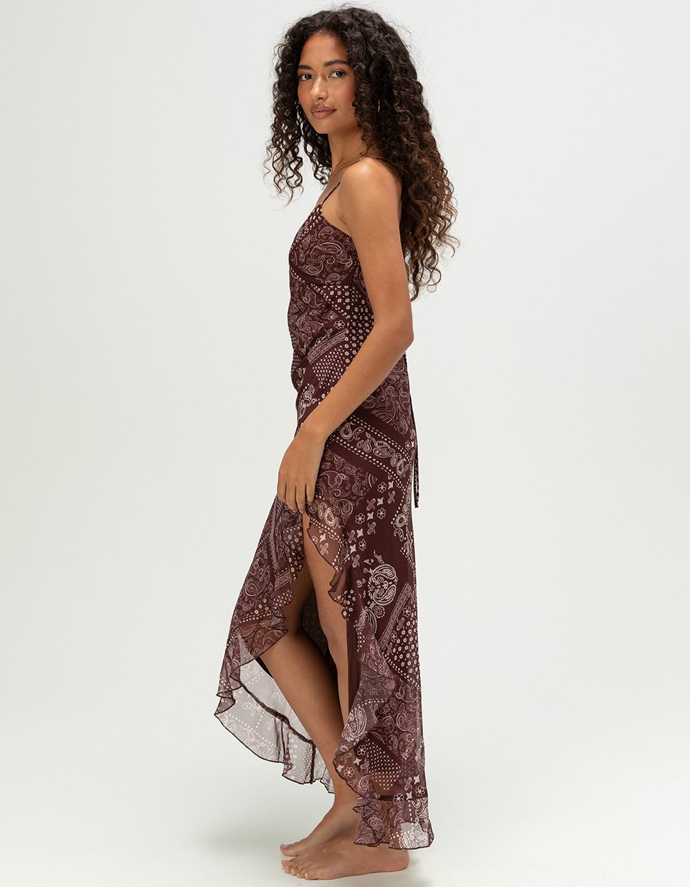 WEST OF MELROSE Womens Paisley Maxi Dress - BROWN COMBO