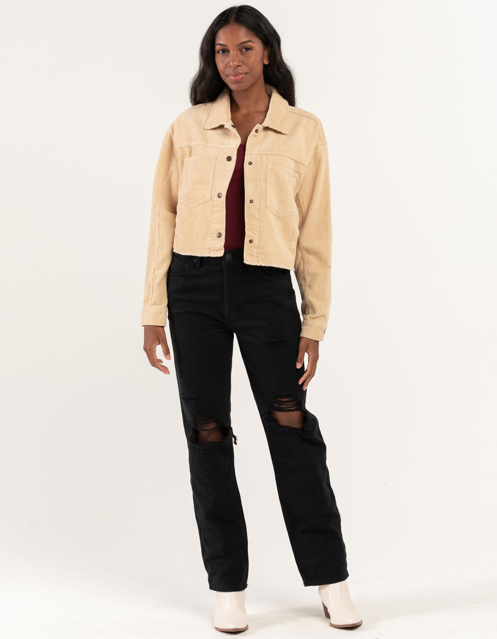 RSQ Womens High Rise Straight Leg Jeans - WASHED BLACK