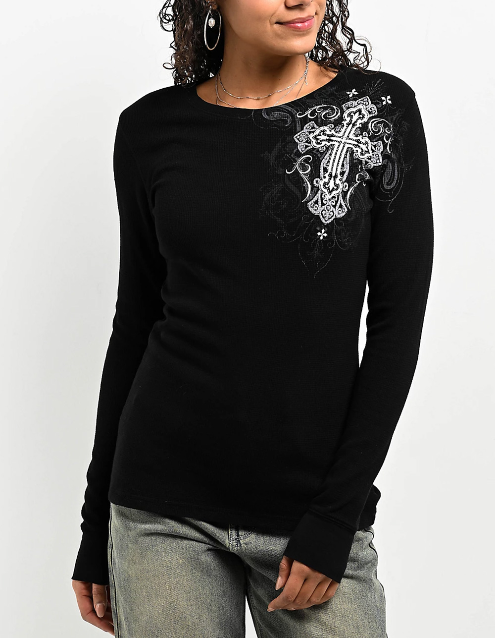 AFFLICTION Reverie Womens Thermal - BLACK
