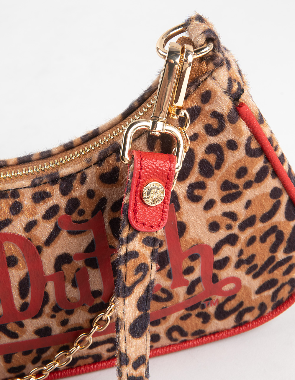 VON DUTCH Leopard Shoulder Bag - LEOPARD/RED