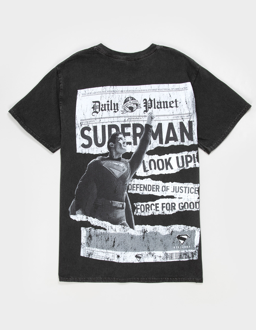 SUPERMAN Tabloid Mens Tee - WASHED BLACK