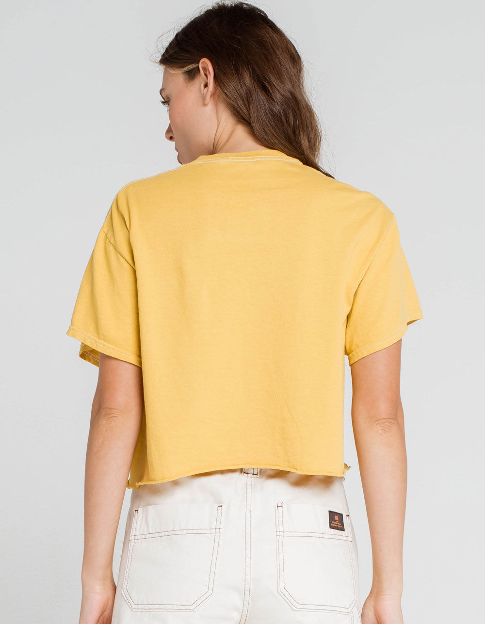 FULL TILT Womens Yellow Crop Tee YELLOW Tillys