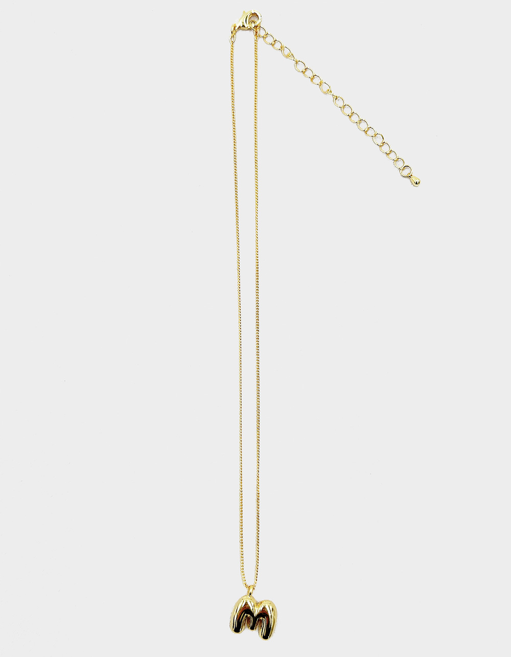 DO EVERYTHING IN LOVE 14K Gold Dipped M Initial Bubble Necklace - GOLD