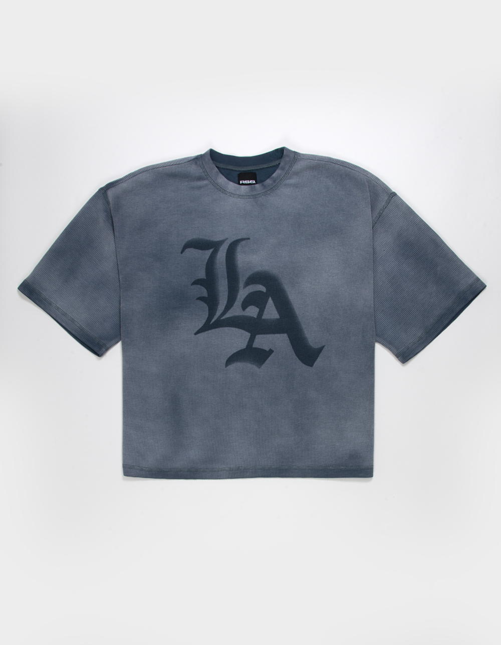 RSQ Mens Textured Baggy Crop Tee - NAVY
