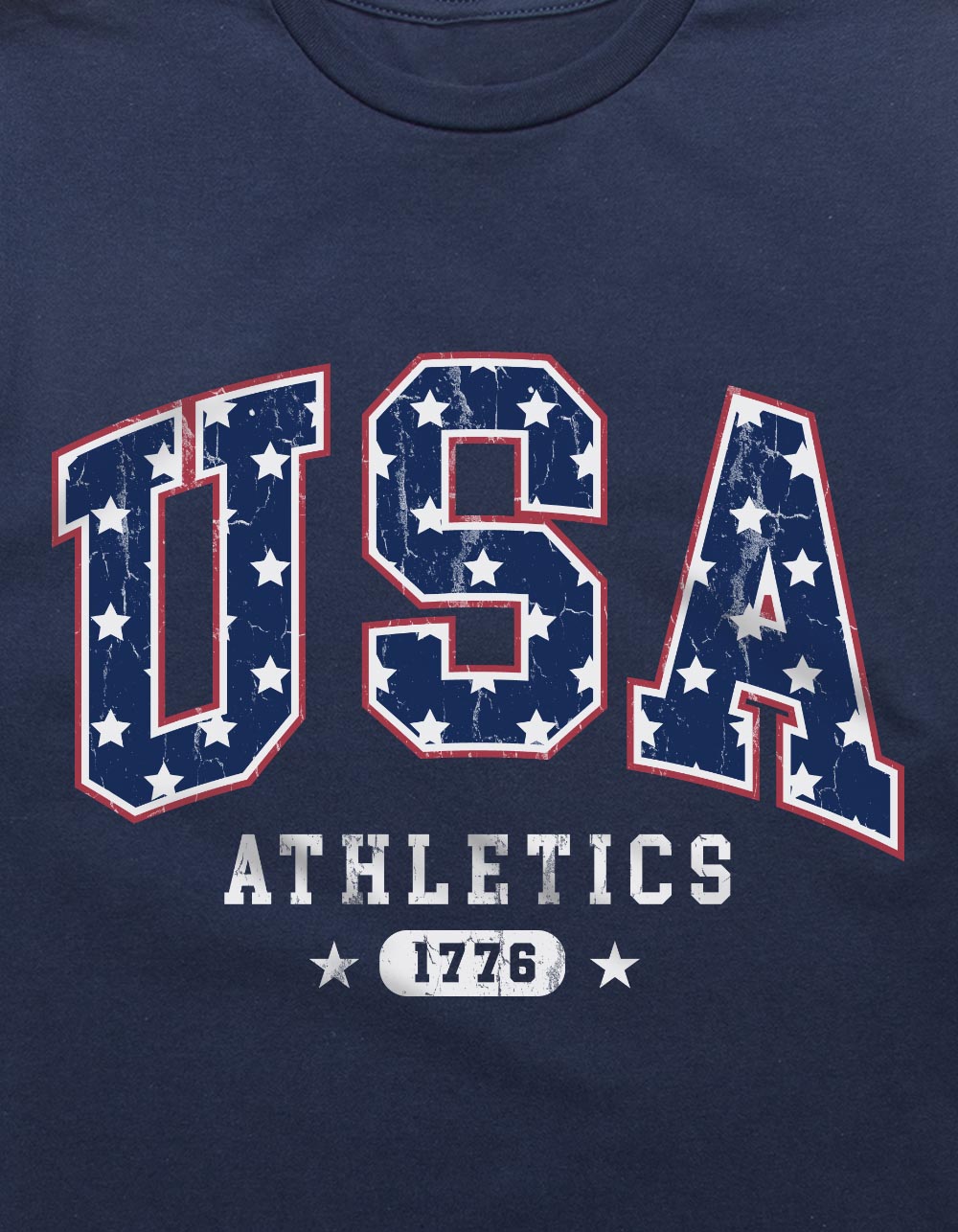 USA Athletics Stars Unisex Tee - NAVY