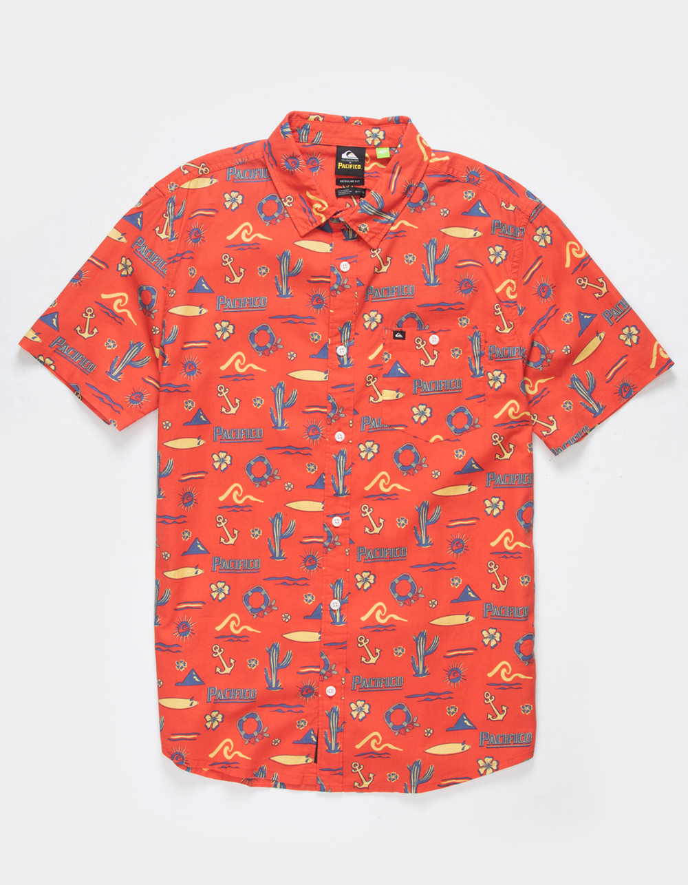 QUIKSILVER x Pacifico Mens Button Up Shirt - RED | Tillys