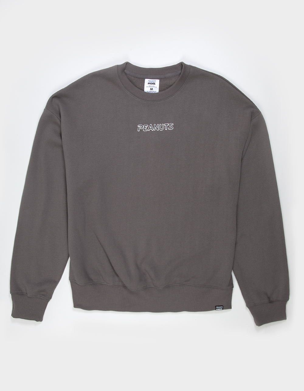 RSQ x Peanuts Together Mens Oversized Crewneck Sweatshirt - DARK GRAY