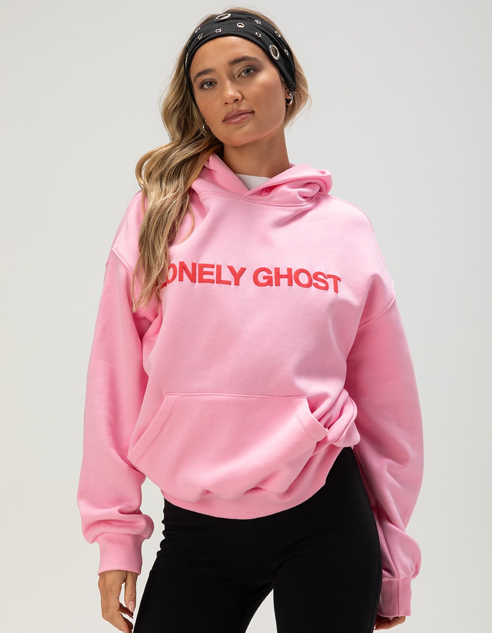 LONELY GHOST Text Me Womens Hoodie - PINK