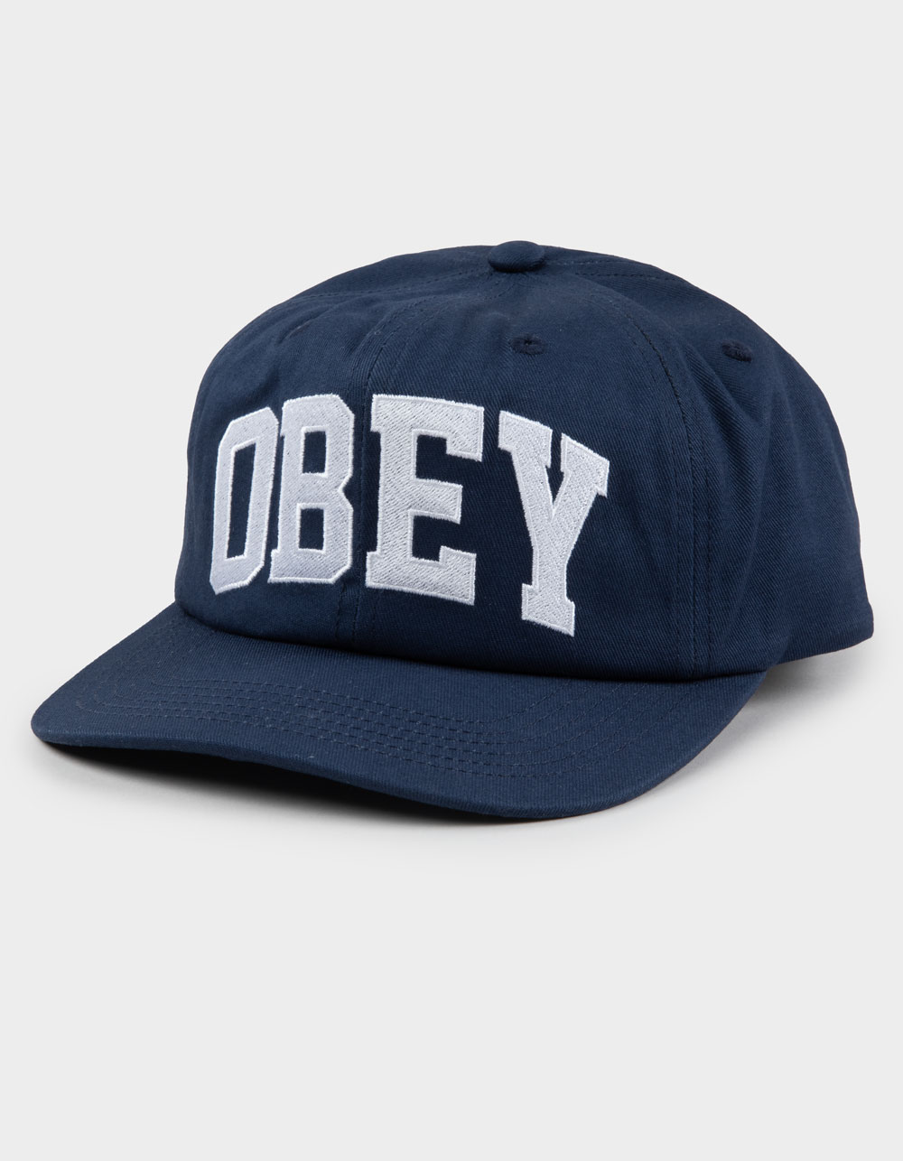 OBEY Collegiate 6 Panel Strapback Hat - NAVY