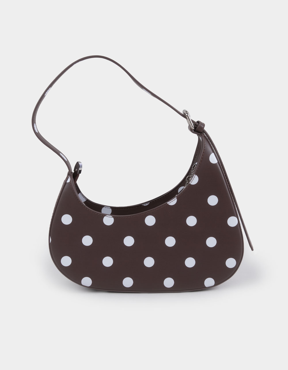 Polka Dot Shoulder Bag - CHOCOLATE