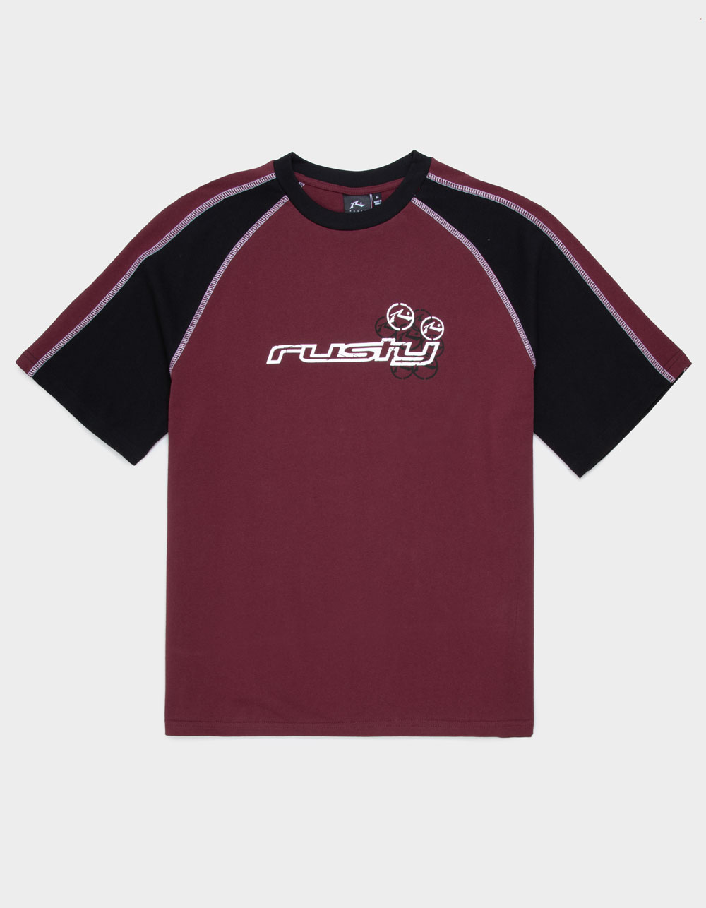 RUSTY Omac Mens Tee - BURGUNDY