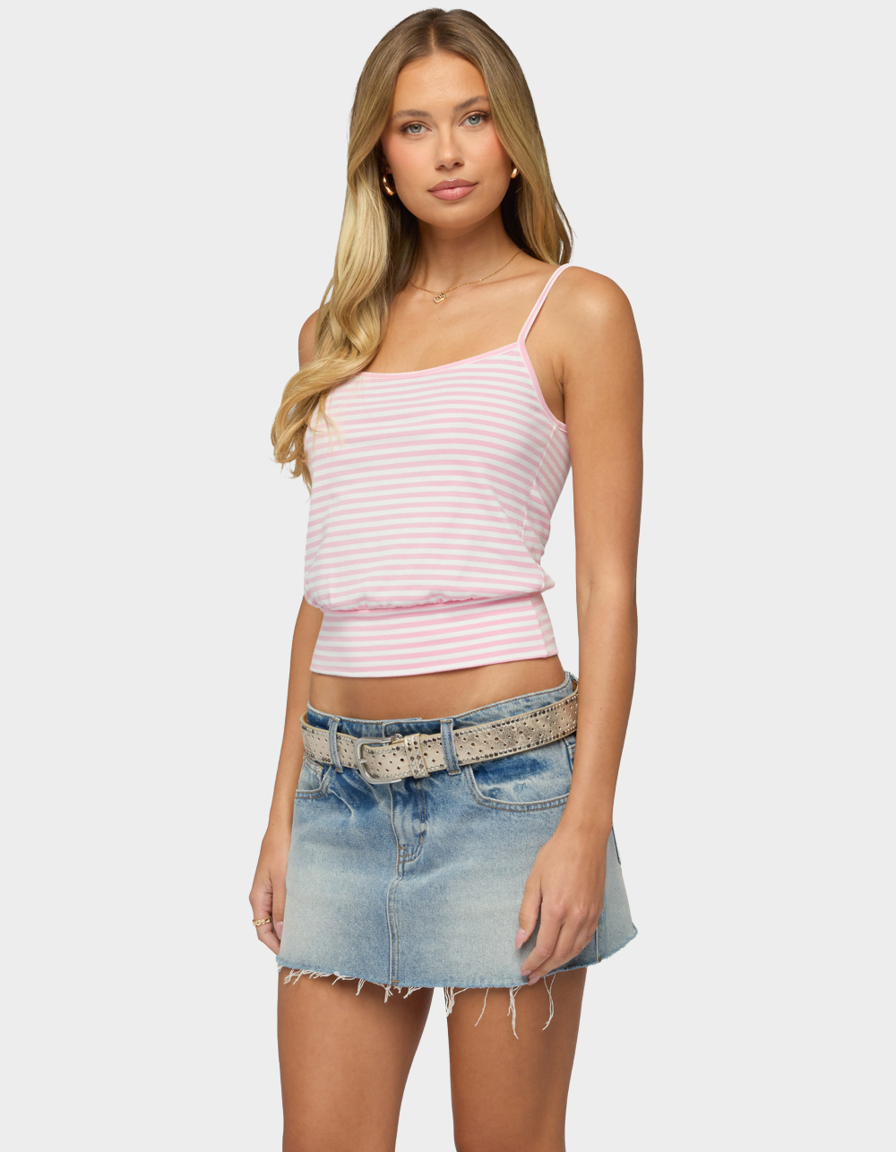 EDIKTED Hazelina Striped Tank Top - PINK