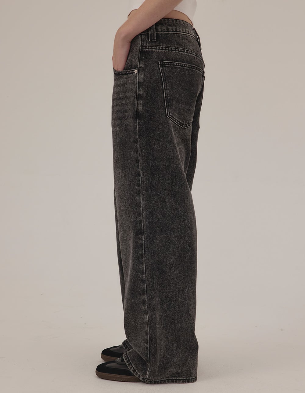 RSQ Womens Low Rise Ultra Baggy Jeans - GREY DENIM