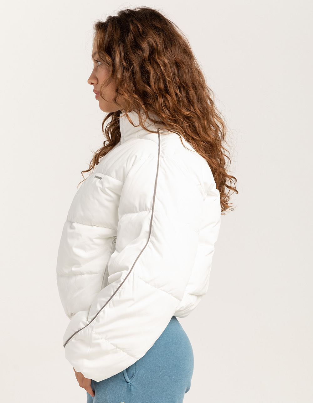 IETS FRANS Reny Womens Reversible Puffer Jacket - WHITE COMBO | Tillys