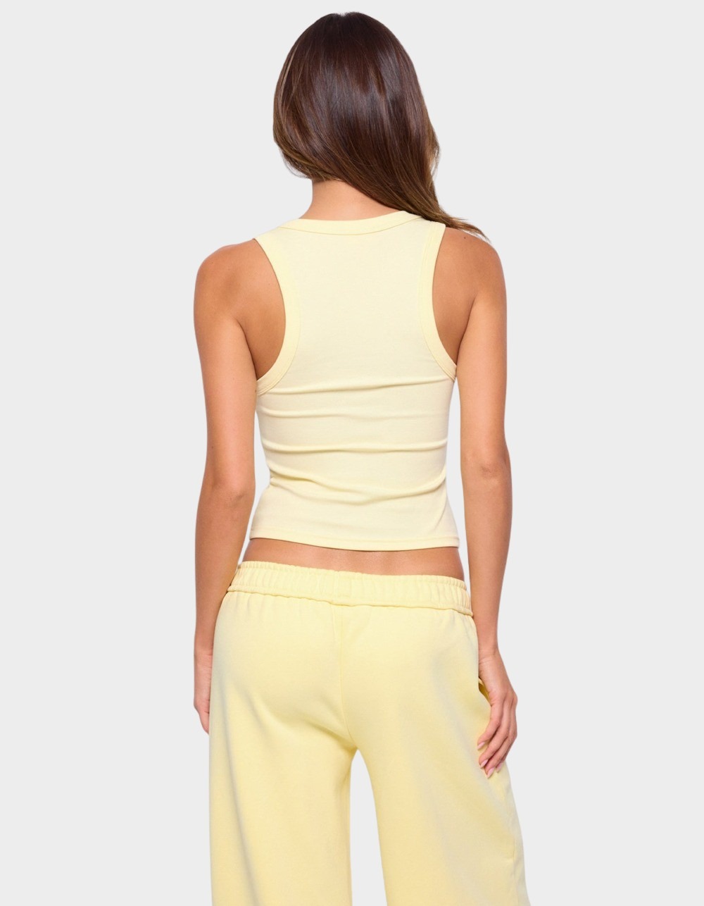 EDIKTED Janele Ribbed Tank Top - YELLOW