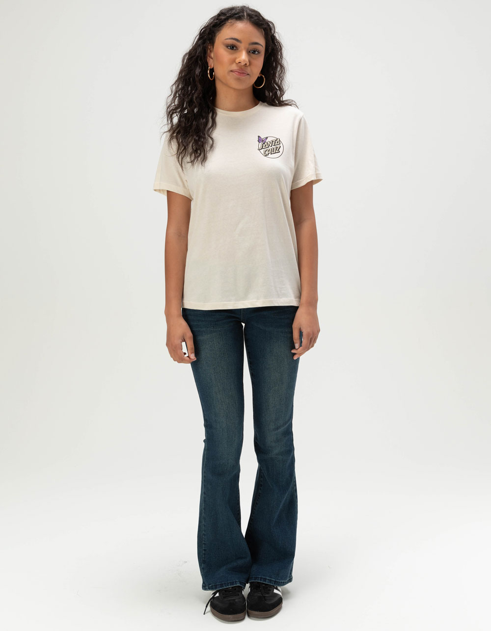 SANTA CRUZ Monarch Dot Womens Oversized Tee - WHITE