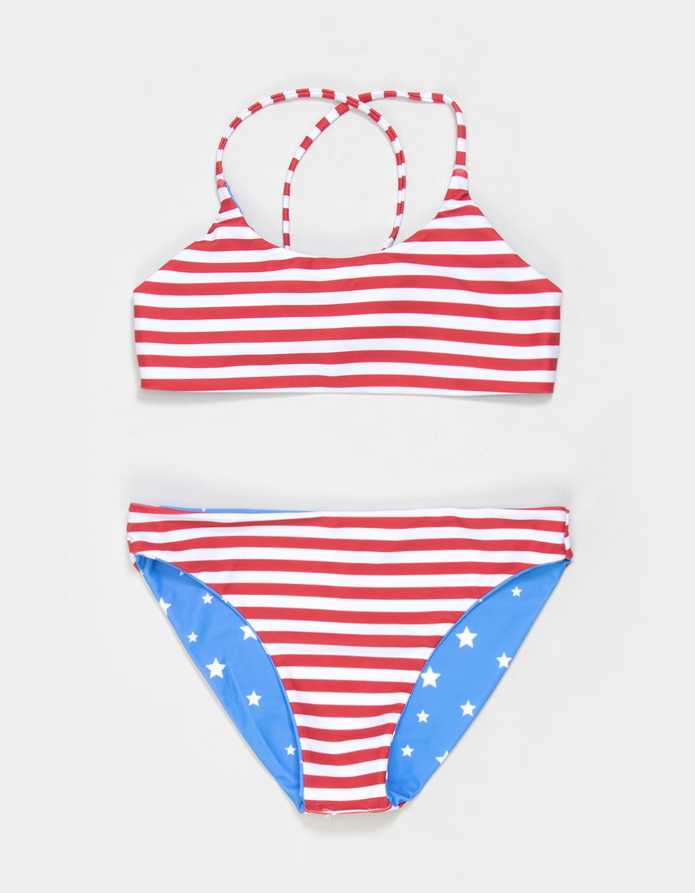 FEATHER 4 ARROW Waverly Girls Reversible Bralette Bikini Set - RED COMBO