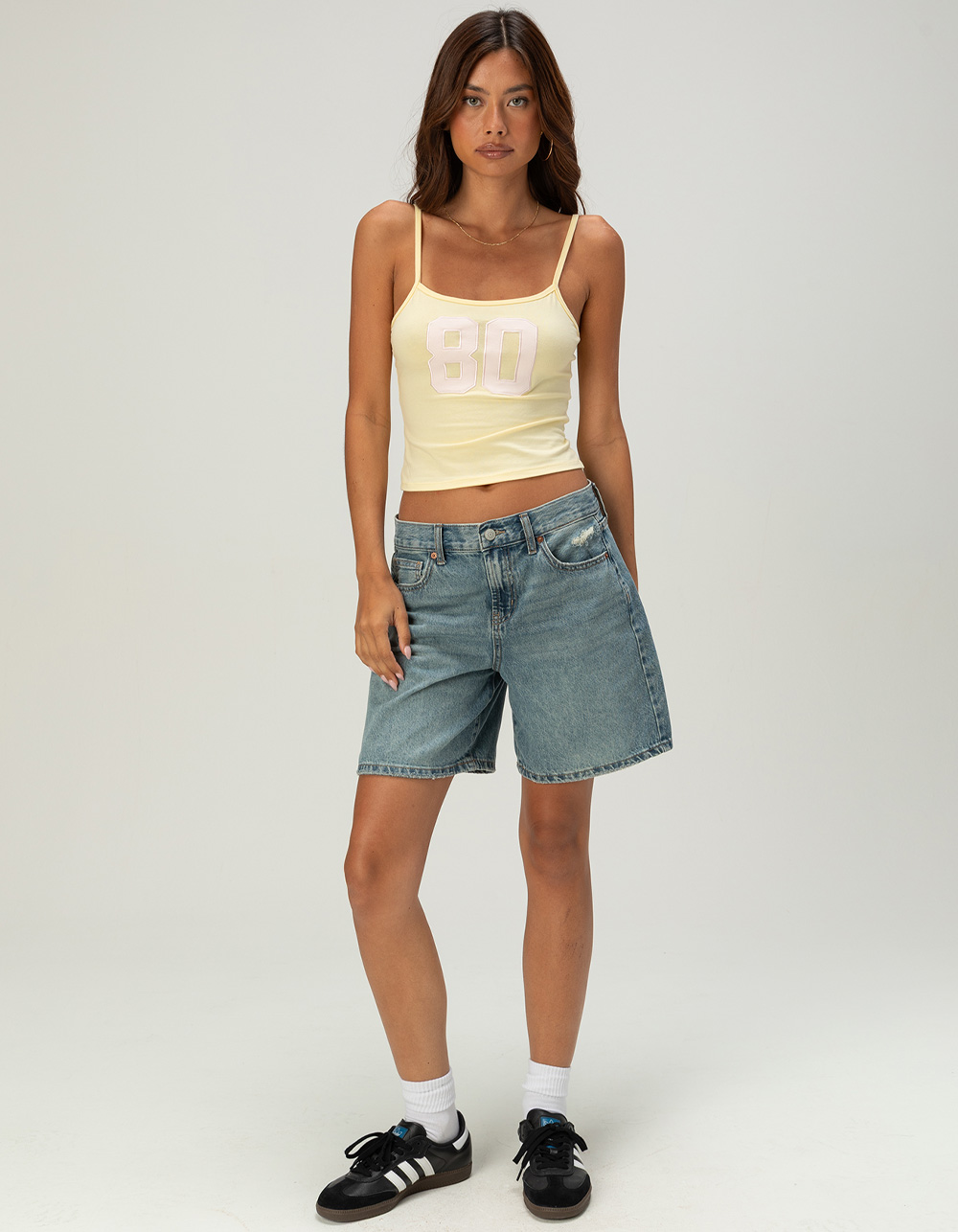 RSQ Womens 80 Patch Tank Top - YELLOW