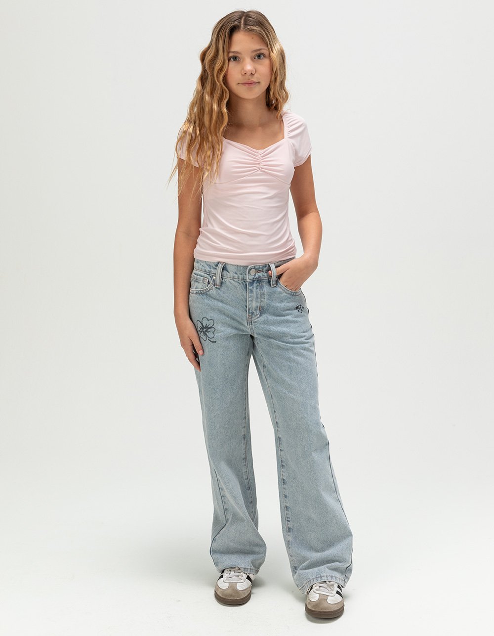 RSQ Girls Printed Jeans - LIGHT WASH