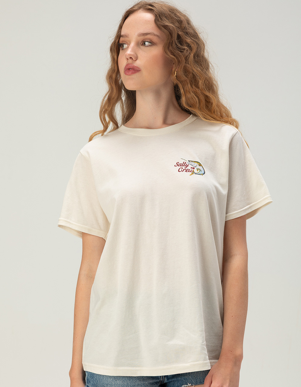 SALTY CREW Yellow Tailed Womens Modern Tee - BONE