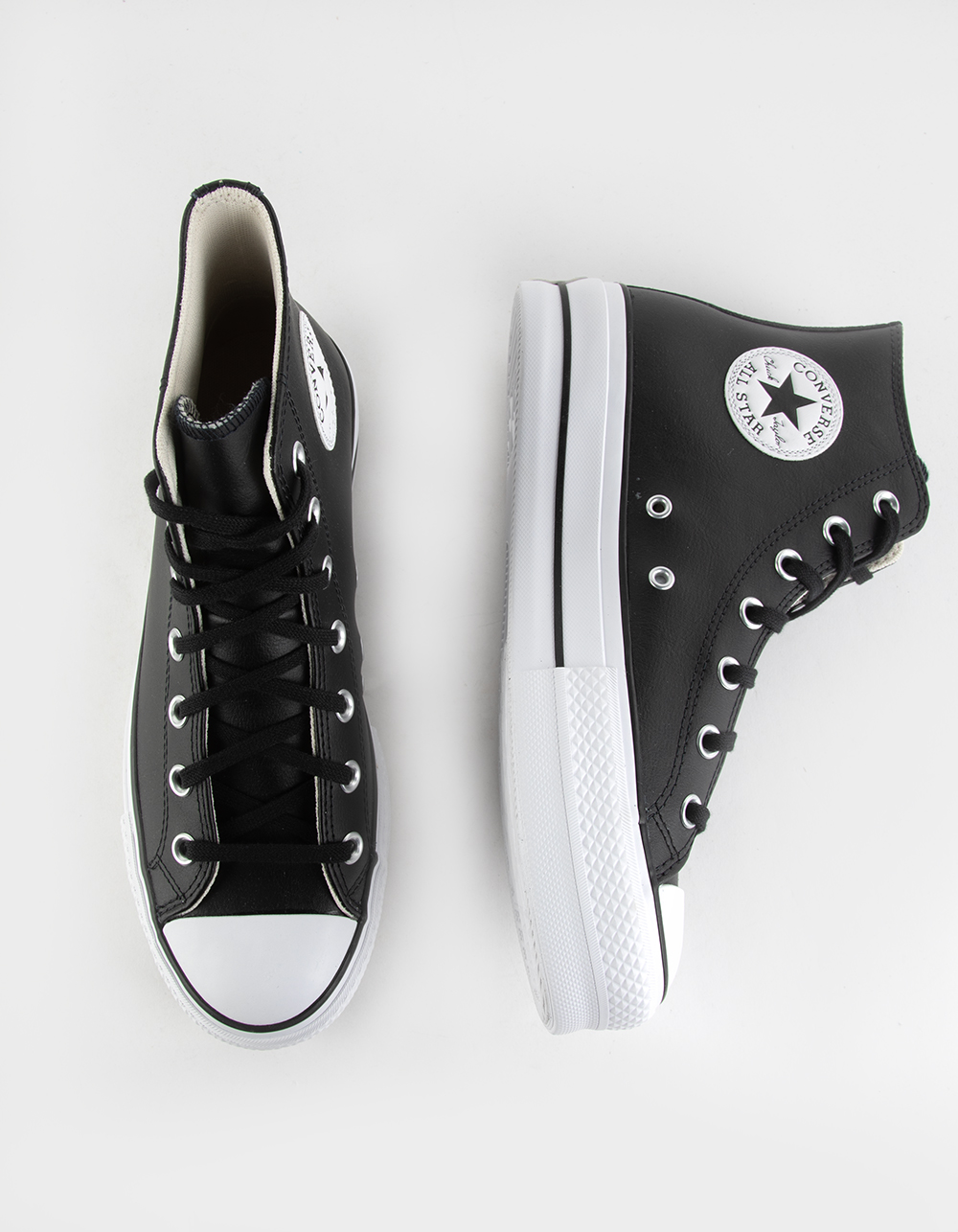 CONVERSE Chuck Taylor All Star Lift Platform Leather Top Womens Shoes - BLK/WHT | Tillys